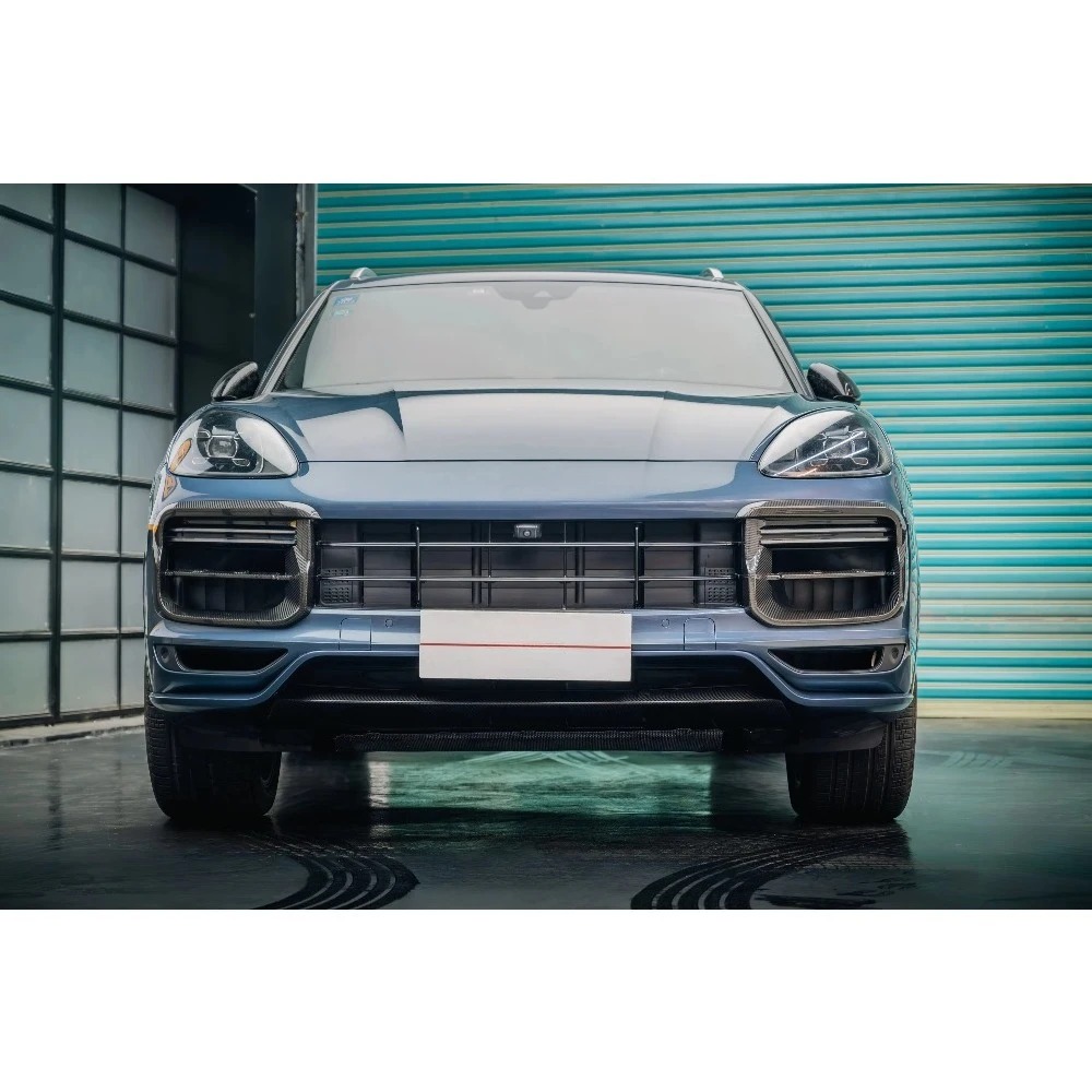 for Cayenne 9Y0.1 Turbo Style Carbon Fiber Grille Frame New Condition Performance Parts 2018-2023